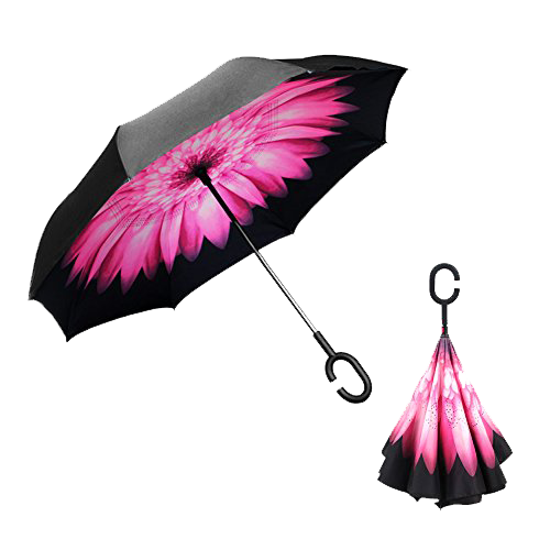 Зонт наоборот Цветок Розовый (Pink Flower)