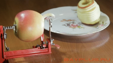 Apple Peeler Slicer на струбцине Яблокочистка за 10 секунд очищает и нарезает яблоко на колечки
