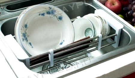 Телескопическая полка-корзина для раковины Sink Shelf – это устройство, которое удобно располагается в любой раковине. Поставьте посуду или положите в неё овощи и фрукты. В ней легко мыть, а затем просушить всё. При этом нет необходимости занимать дополнительное место на кухне.