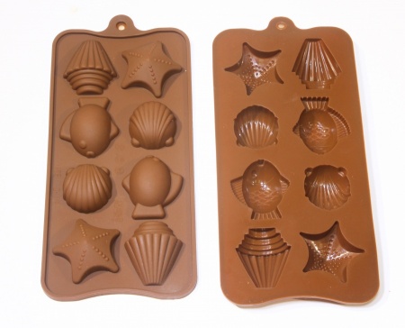 Силиконовая форма для шоколада, леденцов, карамели Морские обитатели, 8 ячеек