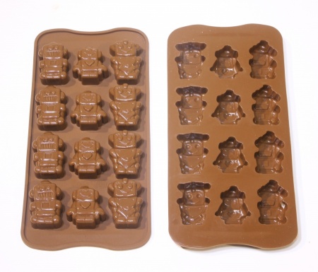 Силиконовая форма для шоколада, леденцов, карамели Роботы, 12 ячеек